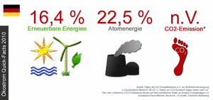 Die Ökostrom Quick-Facts im bundesdeutschen Durchschnitt 2010